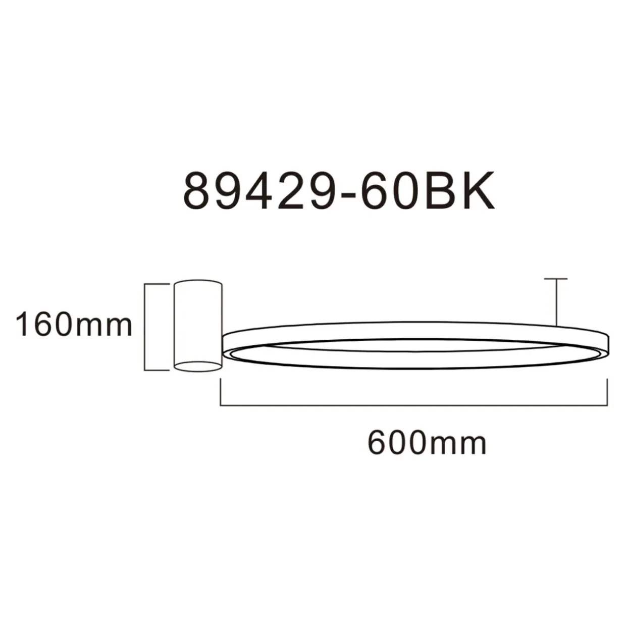 Lampa sufitowa LED pierścieniowa czarna HORIK 60 cm