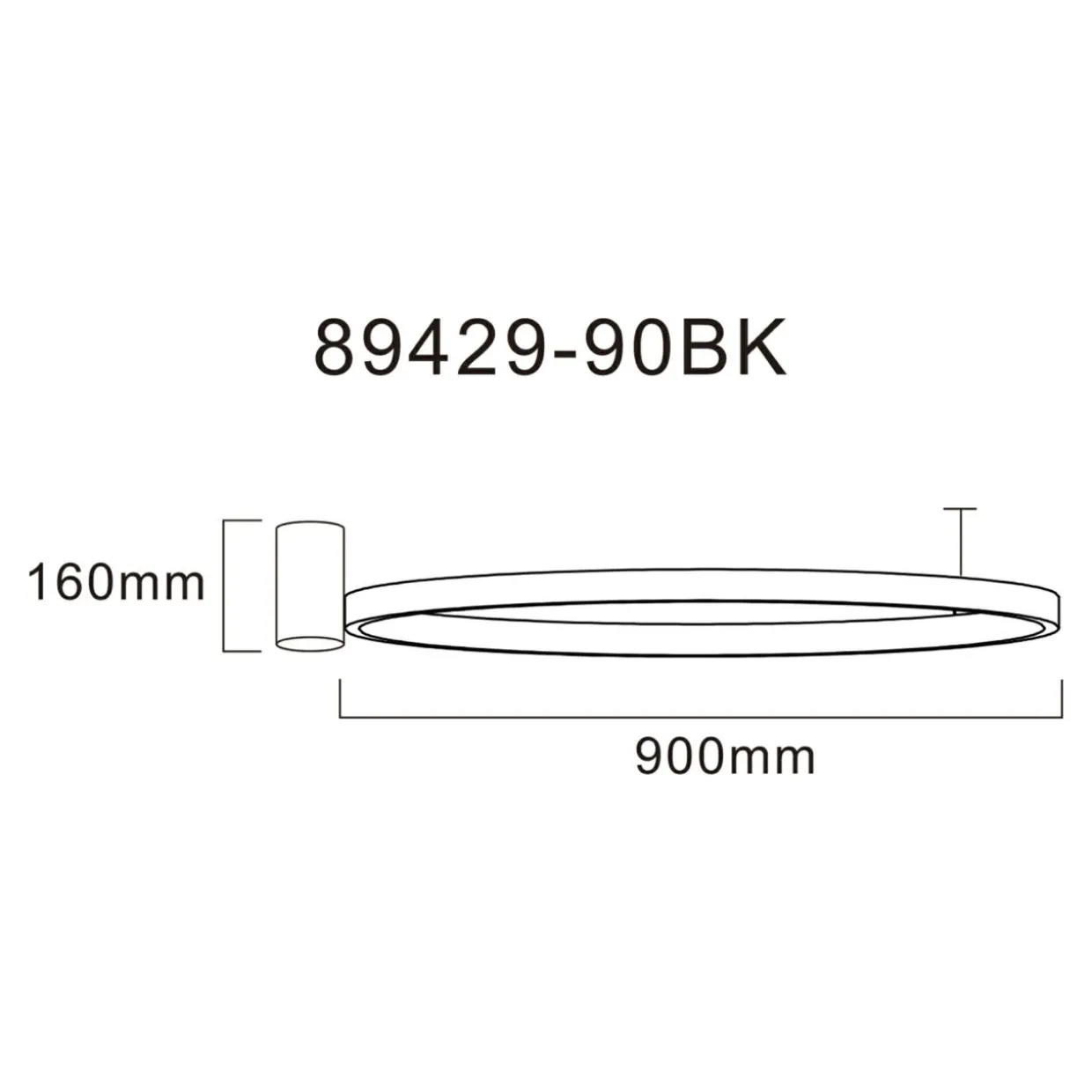Lampa sufitowa LED pierścieniowa czarna HORIK 90 cm