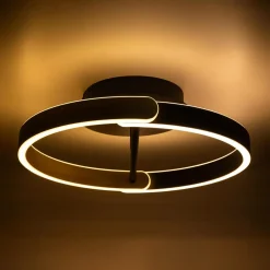 Lampa sufitowa LED pierścieniowa czarno-złota LINOS