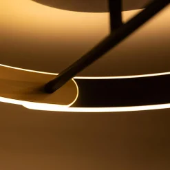 Lampa sufitowa LED pierścieniowa czarno-złota LINOS