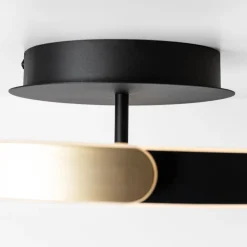 Lampa sufitowa LED pierścieniowa czarno-złota LINOS