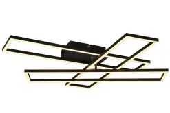 Lampa sufitowa LED ramka czarna CORSO z pilotem
