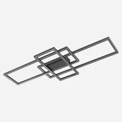 Lampa sufitowa LED ramka czarna ERVI z pilotem