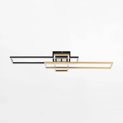 Lampa sufitowa LED ramka czarno-złota LUMENZ z pilotem