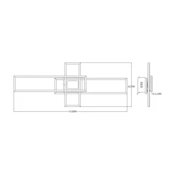 Lampa sufitowa LED ramka czarno-złota LUMENZ z pilotem