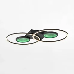 Lampa sufitowa LED RGB efekt głębi czarna TUNEL z pilotem