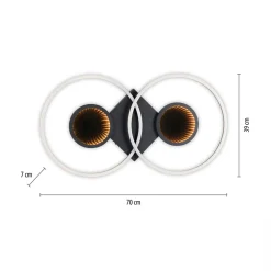 Lampa sufitowa LED RGB efekt głębi czarna TUNEL z pilotem