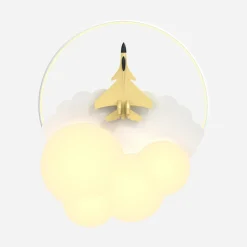 Lampa sufitowa LED samolot złoty FOCUS z pilotem