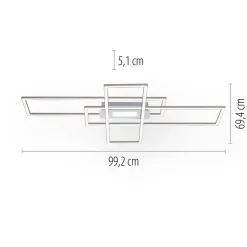 Lampa sufitowa LED 48W chrom ASMIN z pilotem