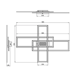 Lampa sufitowa LED 48W chrom ASMIN z pilotem