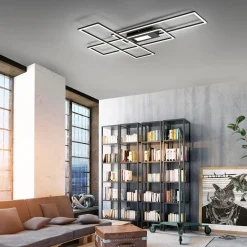 Lampa sufitowa LED 45W czarna ASMIN z pilotem