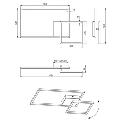 Lampa sufitowa LED 25W czarna PADELLA