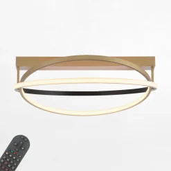 Lampa sufitowa LED Wi-Fi czarno-złota Q-BELUGA z pilotem