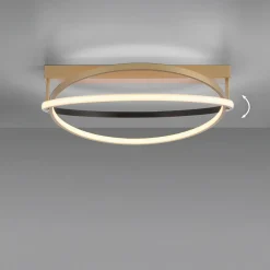 Lampa sufitowa LED Wi-Fi czarno-złota Q-BELUGA z pilotem