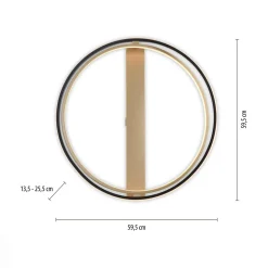 Lampa sufitowa LED Wi-Fi czarno-złota Q-BELUGA z pilotem