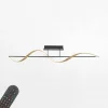 Lampa sufitowa LED Wi-Fi czarno-złota Q-SWING z pilotem