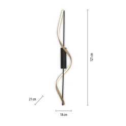 Lampa sufitowa LED Wi-Fi czarno-złota Q-SWING z pilotem