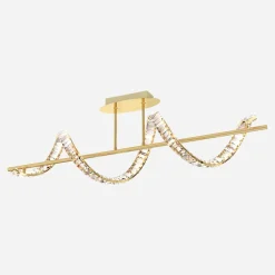 Lampa sufitowa LED wstęga złota ATHESA z pilotem