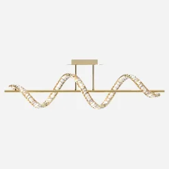 Lampa sufitowa LED wstęga złota ATHESA z pilotem