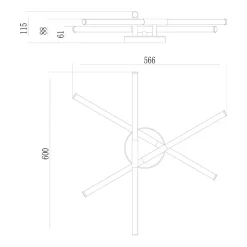 Lampa sufitowa LED z filamentem czarna LAUTARO