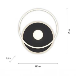 Lampa sufitowa LED z obramowaniem okrągła czarna DOMINO