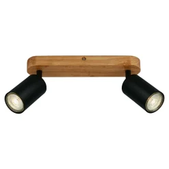 Lampa sufitowa listwa drewniana podstawa czarna VINTAGE II