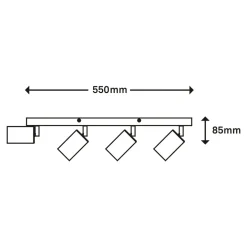 Lampa sufitowa listwa drewniana podstawa czarna VINTAGE IV