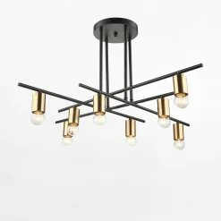 Lampa sufitowa loftowa czarny brąz NORMANI 8