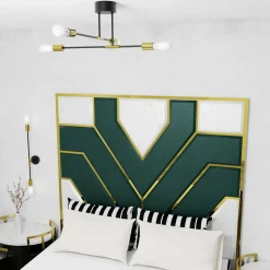 Lampa sufitowa loftowa czarno-złota FLAME