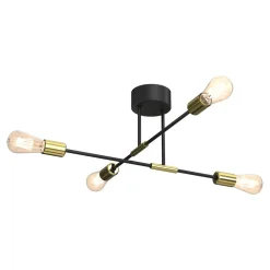 Lampa sufitowa loftowa czarno-złota FLAME