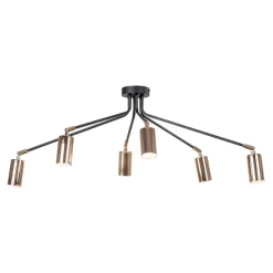 Lampa sufitowa loftowa 6-punktowa czarno-złota ORBIT