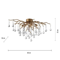 Lampa sufitowa miedziana ICICLE 30x60 cm