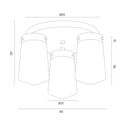 Lampa sufitowa mosiądz PASADENA 3