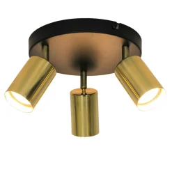 Lampa sufitowa 3-punktowa czarno-złota VILA