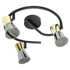 Lampa sufitowa 3-punktowa czarno-złota CENTO 30 cm