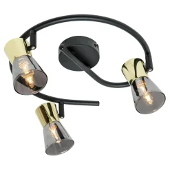Lampa sufitowa 3-punktowa czarno-złota CENTO 30 cm
