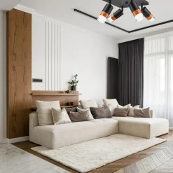 Lampa sufitowa z 4 reflektorkami regulowana czarna AURORA