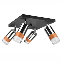 Lampa sufitowa z 4 reflektorkami regulowana chrom AURORA