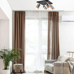 Lampa sufitowa z 4 reflektorkami regulowana chrom AURORA