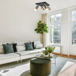 Lampa sufitowa z 4 reflektorkami regulowana chrom AURORA