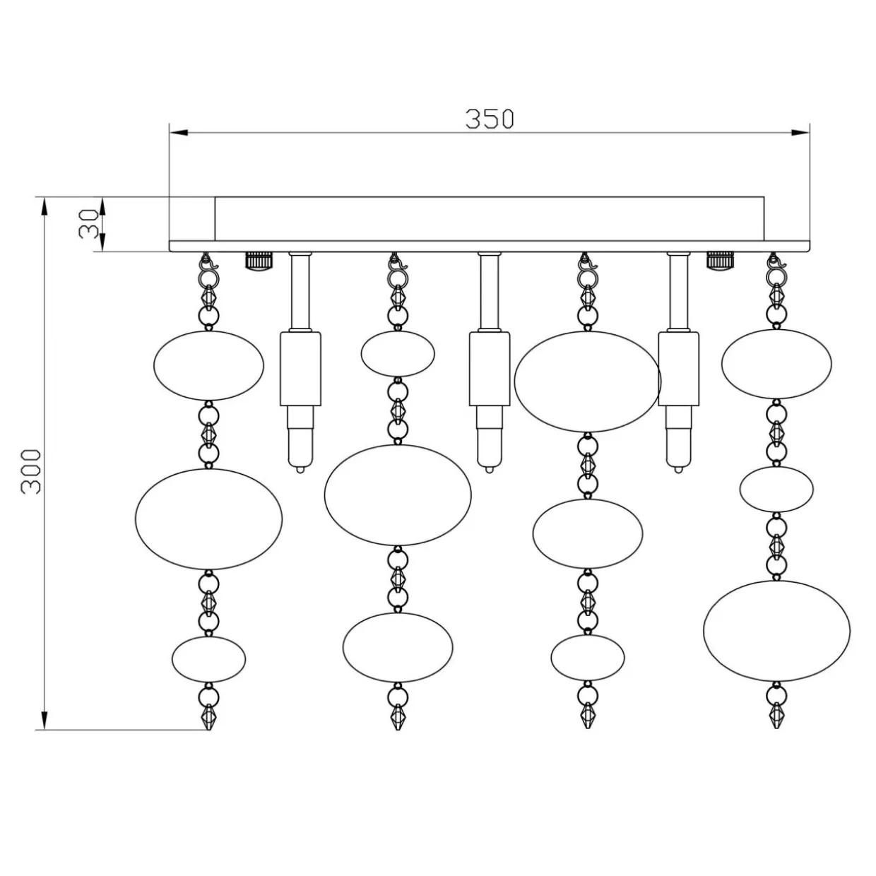 Lampa sufitowa złota ELLI