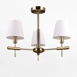 Lampa wisząca 3 abażury biało-złota BALTER