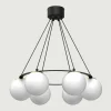 Lampa wisząca 6 kloszy kule czarno-złota BALLO VI