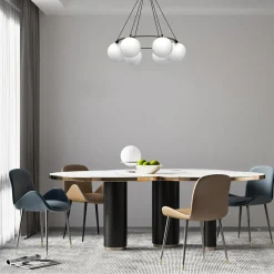 Lampa wisząca 6 kloszy kule czarno-złota BALLO VI