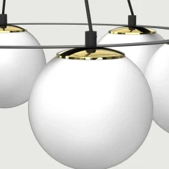 Lampa wisząca 6 kloszy kule czarno-złota BALLO VI