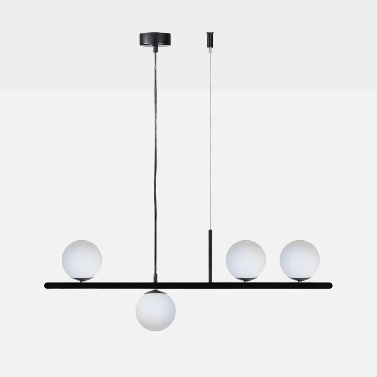 Lampa wisząca 4 kule czarna FARO