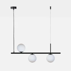 Lampa wisząca 3 kule czarna FARO