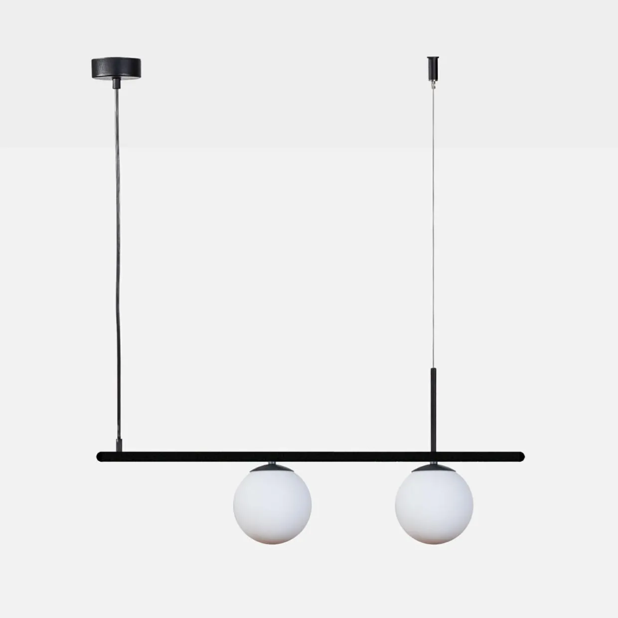 Lampa wisząca 2 kule czarna FARO