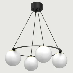 Lampa wisząca 4 kule czarno-złota BALLO IV