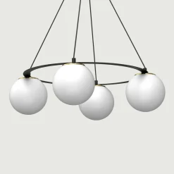 Lampa wisząca 4 kule czarno-złota BALLO IV